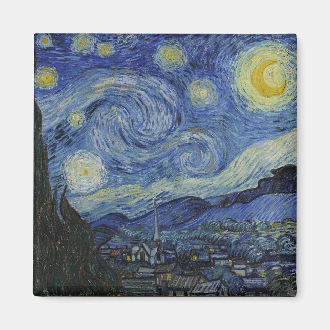 Aimant "Nuit étoilée" par Van Gogh (Devant)