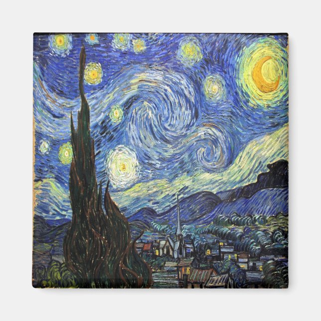 Aimant Nuit étoilée Par Vincent Van Gogh 1889 (Devant)