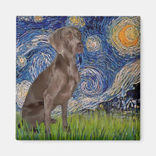 Aimant Nuit étoilée - Weimaraner (Z)