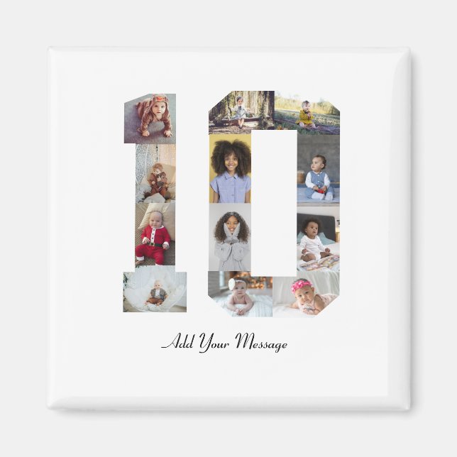 Aimant Numéro 10 Collage photo (Devant)