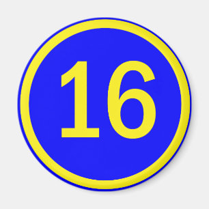 Aimant numéro 16 dans un cercle