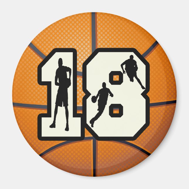 Aimant Numéro 18 Basketball (Devant)