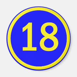 Aimant numéro 18 dans un cercle