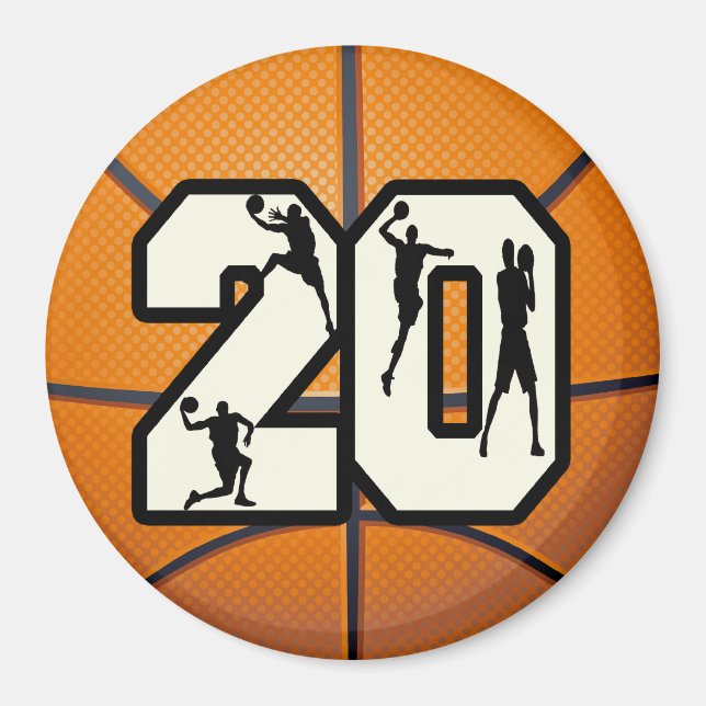 Aimant Numéro 20 Basketball (Devant)