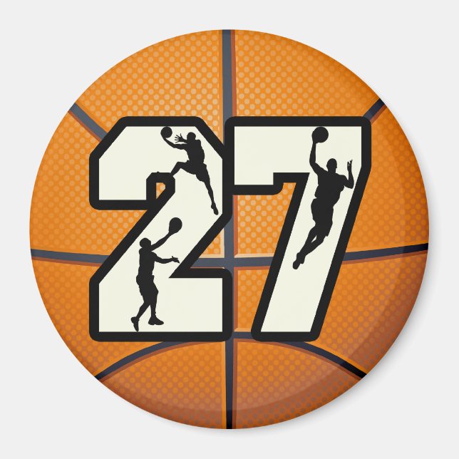 Aimant Numéro 27 Basketball (Devant)
