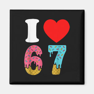 Aimant Numéro 67 J'aime Six Sept Clic 6 7 67 Mème Couple
