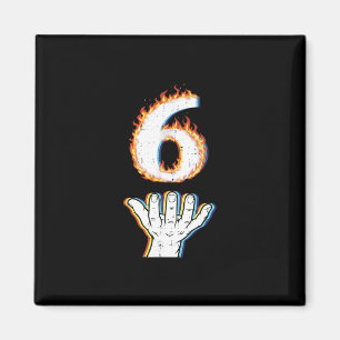 Aimant Numéro 6 Flamme Correspondant 67 Hommes Femmes Enf