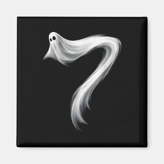Aimant Numéro 7 Fantôme Drôle Six Sept 67 Halloween Meme  (Devant)
