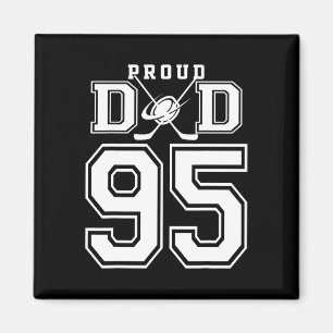 Aimant Numéro 95 Papa de hockey fier personnalisé pour