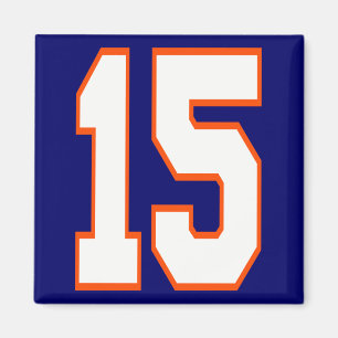 AIMANT NUMÉRO BLANC ET ORANGE 15