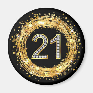 Aimant Numéro de diamant 21 Parties scintillant Bling Con
