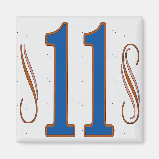 Aimant Numéro de maison 11 (Devant)
