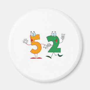Aimant Numéro heureux 52