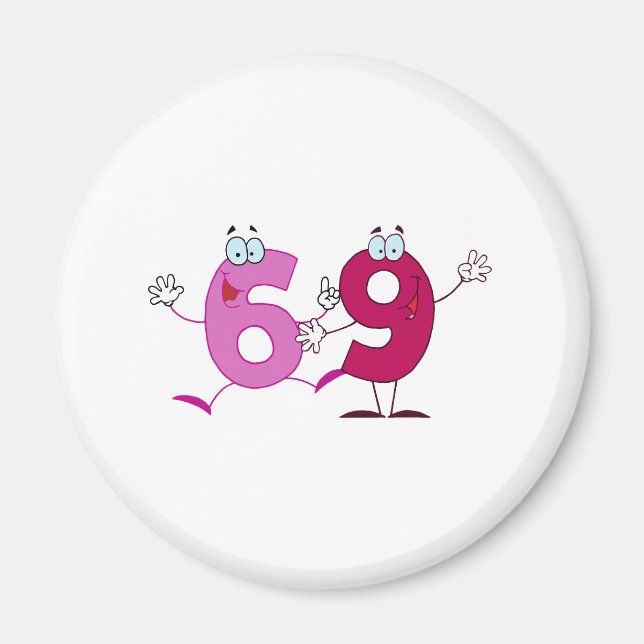 Aimant Numéro heureux 69 (Devant)