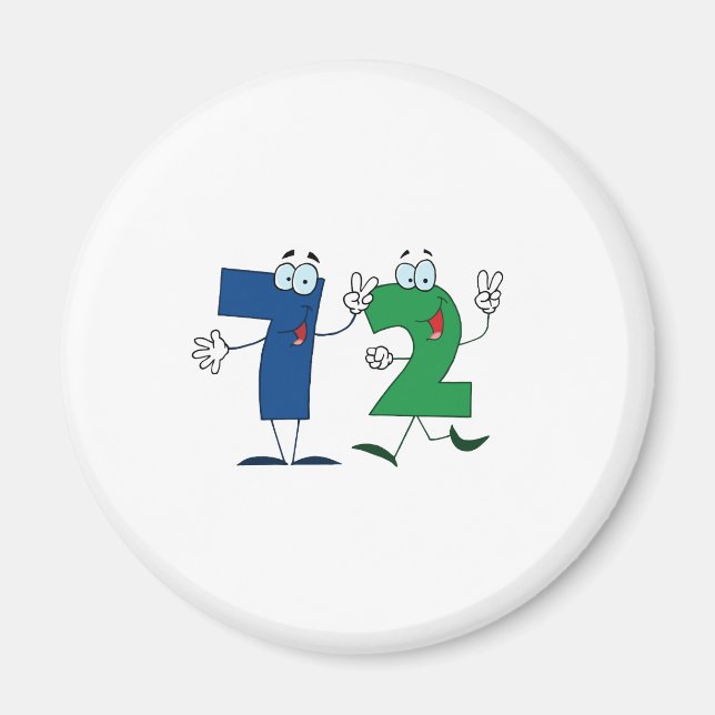 Aimant Numéro heureux 72 (Devant)