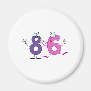 Aimant Numéro heureux 86