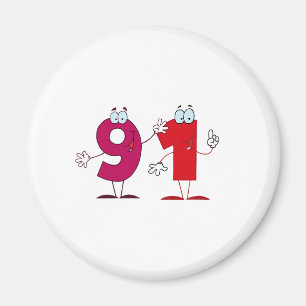 Aimant Numéro heureux 91