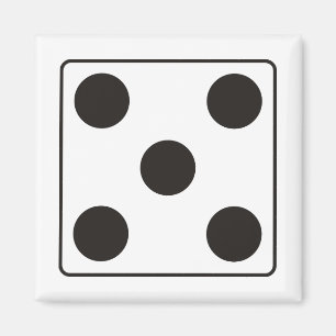 Aimant Numéros DICE des pips 5 + votre backgr.