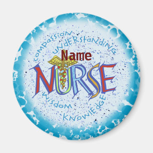 Aimant Nurse Motto nom personnalisé
