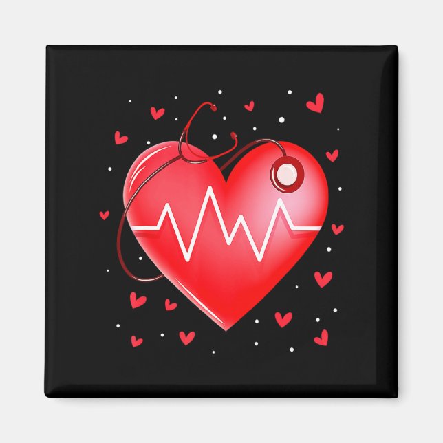 Aimant Nurse Valentines Day Heart Stethoscope 2  (Devant)