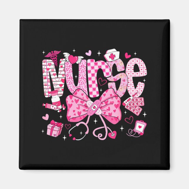 Aimant Nurse Valentine's Day Heart Stethoscope Er Icu Nic (Devant)
