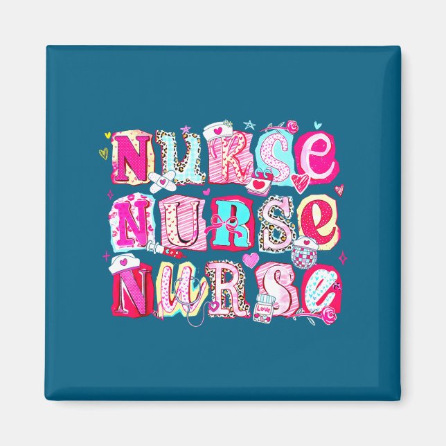 Aimant Nurse Valentines Stethoscope Valentine Nursing Gir (Devant)
