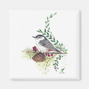 Aimant Nuthatch Bird Art