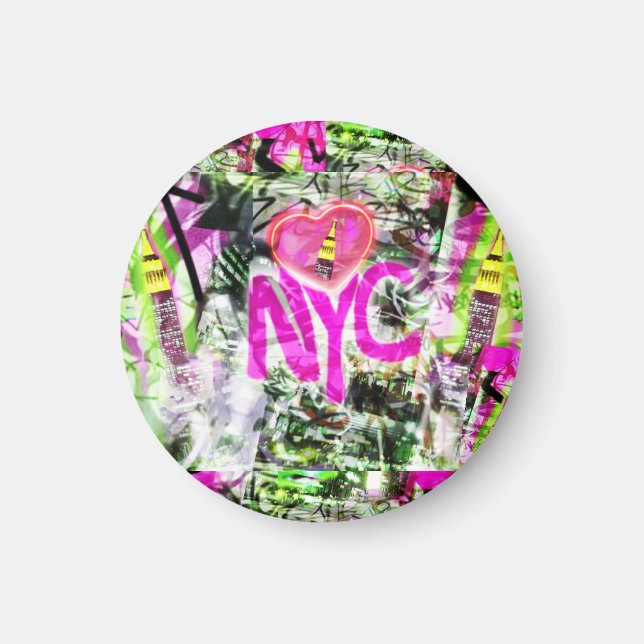 Aimant NYC Graffiti City Neon Dessous de verre cadeaux (Devant)