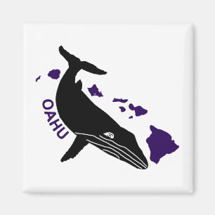 Aimant Oahu - Purple Hawaii Islands Humpback