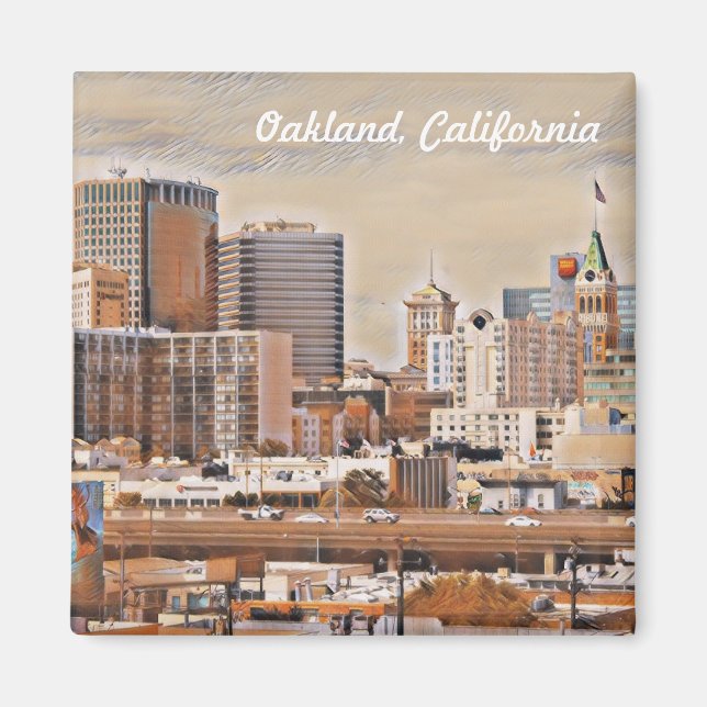 Aimant Oakland, Californie Skyline Fine Art (Devant)