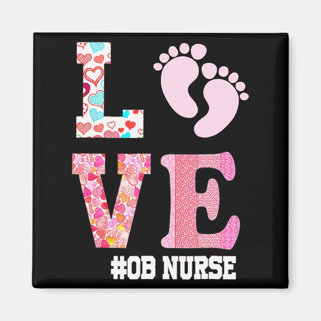 Aimant Ob Nurse Valentines Day Delivery Labor Nursing 1  (Devant)