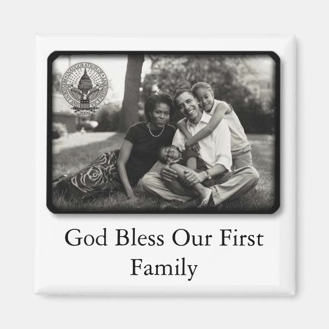 Aimant Obama ~ Dieu bénisse notre première famille (Devant)