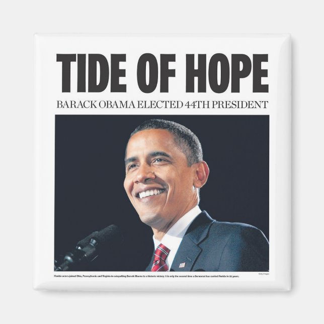 Aimant Obama : L'aimant de la marée de l'espoir (Devant)