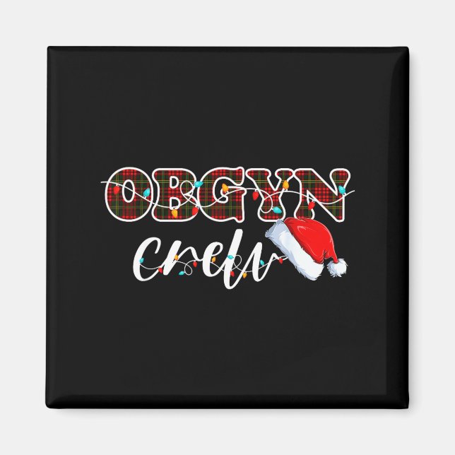 Aimant Obgyn Crew Christmas Lights Santa Hat  (Devant)