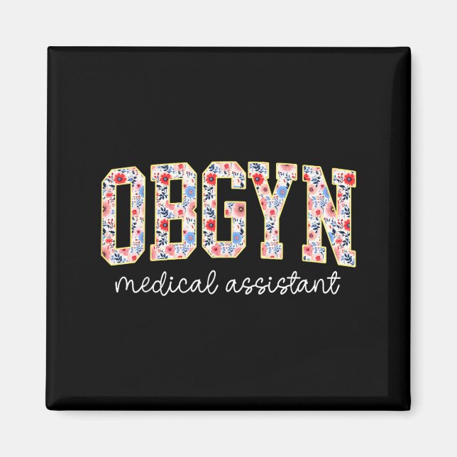 Aimant Obgyn Medical Istant Floral Ob-gyn Medical Istant  (Devant)