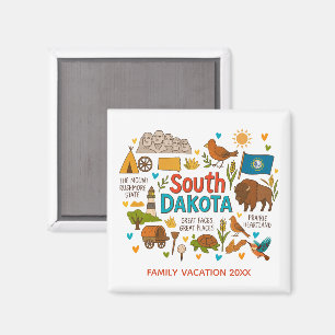 Aimant Objet de souvenir de voyage de famille au Dakota d