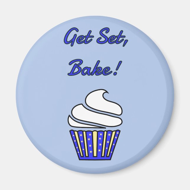 Aimant Obtenez set bake blue cupcake (Devant)