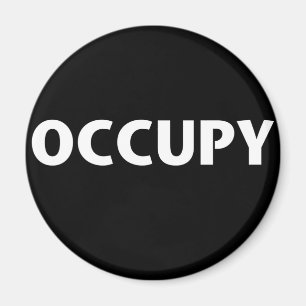 Aimant Occupy (blanc sur noir)