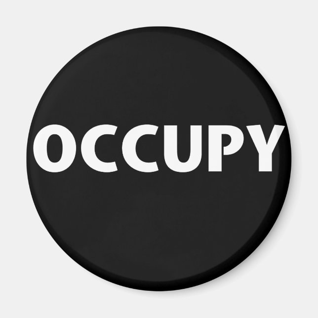 Aimant Occupy (blanc sur noir) (Devant)