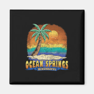 Aimant Ocean Springs Mississippi Souve Vintage en détress