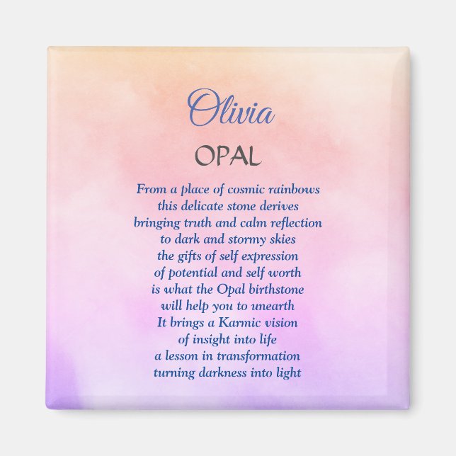Aimant Octobre Birthstone Opal conception (Devant)