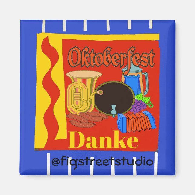 Aimant Octobre Fest, Danke, modifier le texte (Devant)
