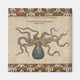 Aimant Octopus Kraken Illustration Vintage