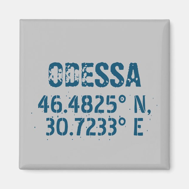 Aimant Odessa Ukraine Latitude & Longitude en détresse (Devant)