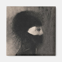 Odilon Redon Armor. Femme sombre face symbolisme