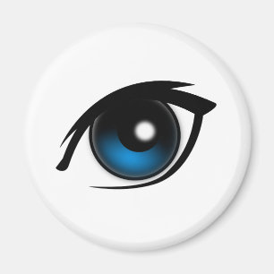 Aimant Oeil bleu caricature