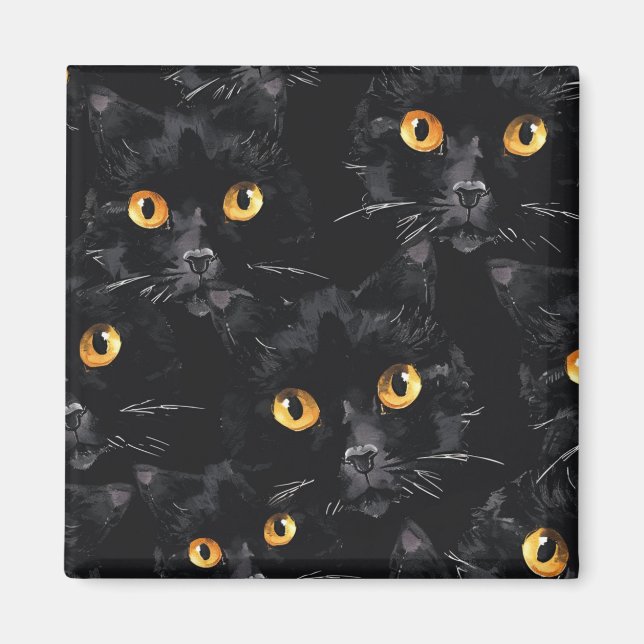 Aimant Oeil de chat noir (Devant)