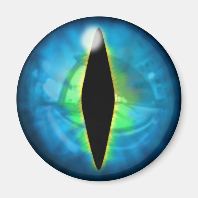 Aimant Oeil de dragon bleu (Devant)