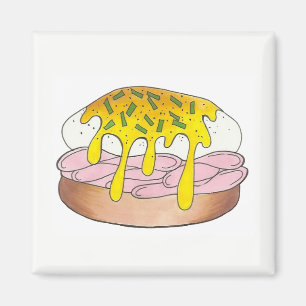 Aimant Oeufs Benedict Petit Déjeuner Diner Nourriture Foi