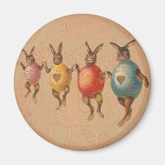 Aimant Oeufs dansants lapins de Pâques (Devant)
